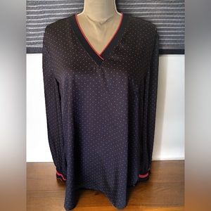 Ralph Lauren V-Neck Blue/Red Swiss Dot Pullover Size XLarge